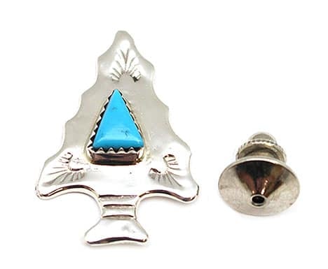 Turquoise Arrowhead Tie Tack