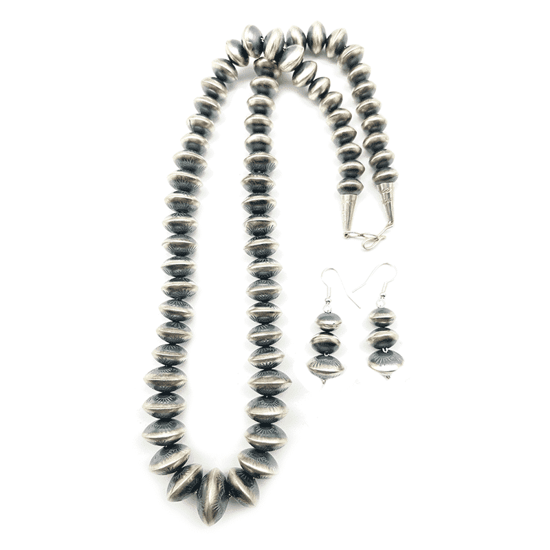 Silver Stamped Bead Set