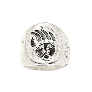 All Silver Bear Paw Men's Ring