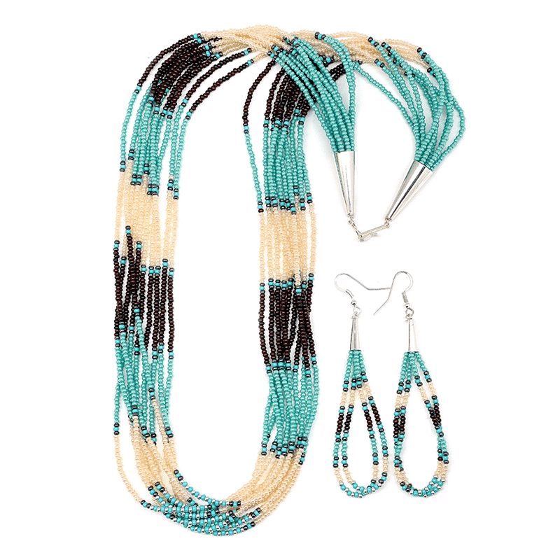 Beaded Necklace and Earring Set