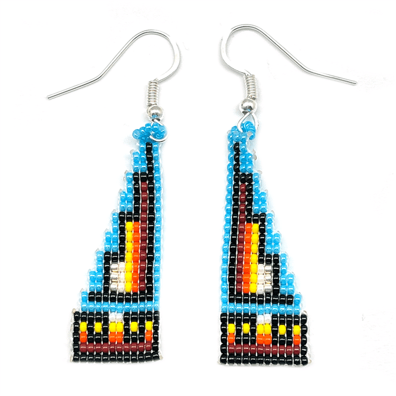 Beaded Pyramid Earrings