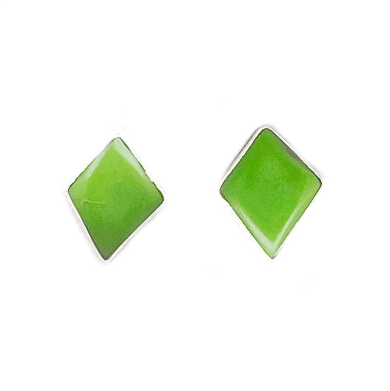 Diamond Shape Post Earrings - Image 2