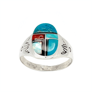 Multi Color Inlay Men's Ring