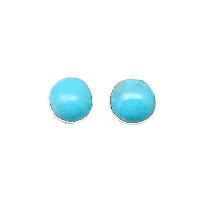 Round Turquoise Post Earrings