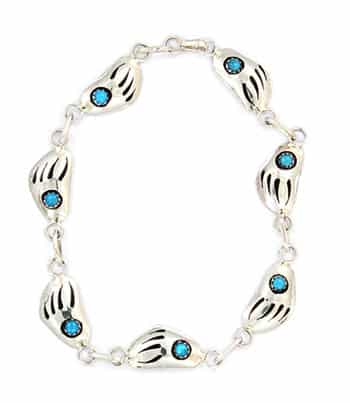 Turquoise Bear Paw Link Bracelet - Image 2