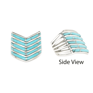 Turquoise Inlay "V" Ring