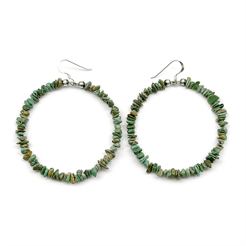 Turquoise Nugget Loop Earrings