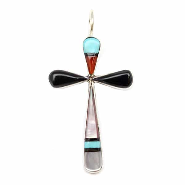 Zuni Inlay Cross Pendant