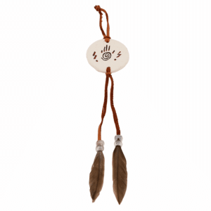 Leather Painted Feather Decor