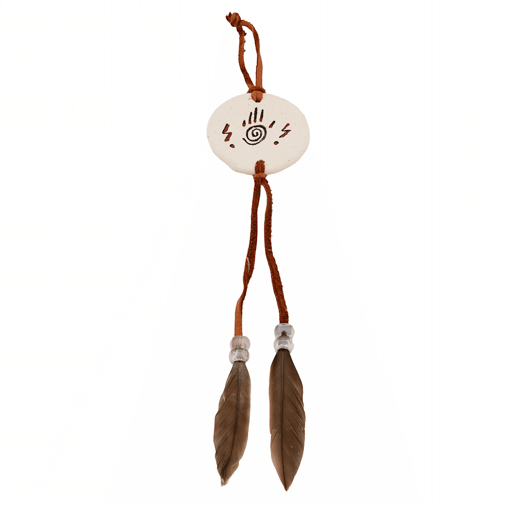 Leather Painted Feather Decor