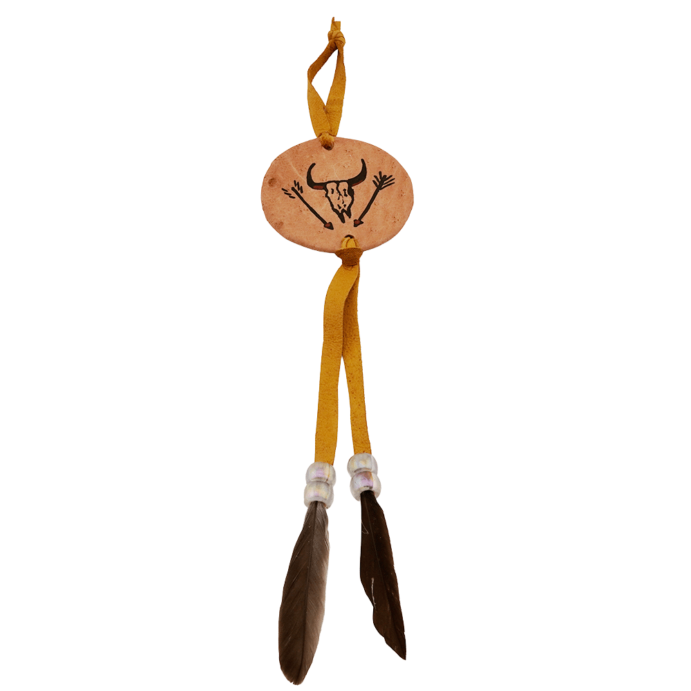 Leather Painted Feather Decor - Image 2