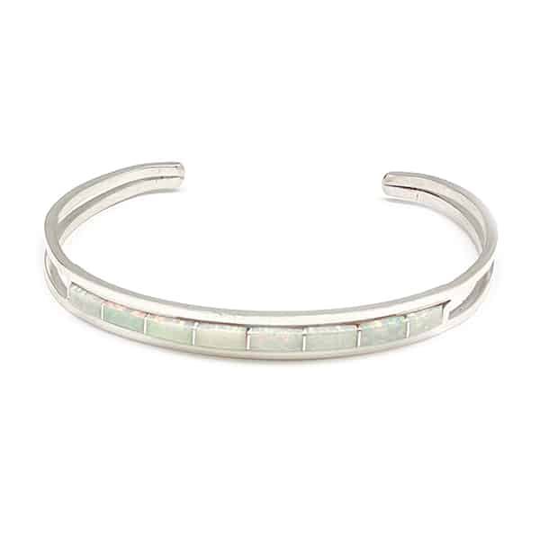 White Opal Inlay Bracelet