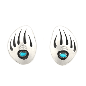 Turquoise Badger Paw Earrings