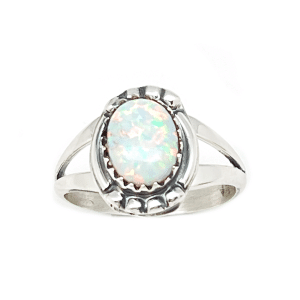 White Opal Women's Ring