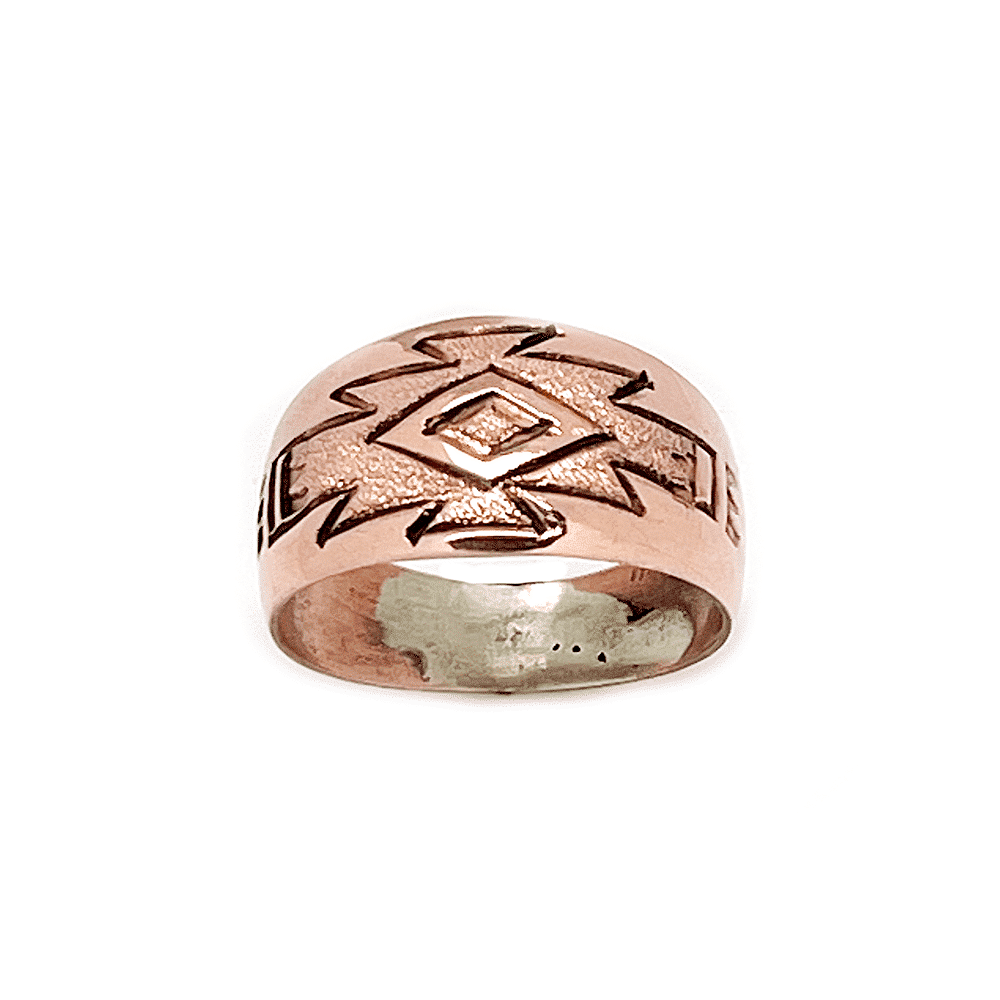 Copper Stamped and Etched Ring