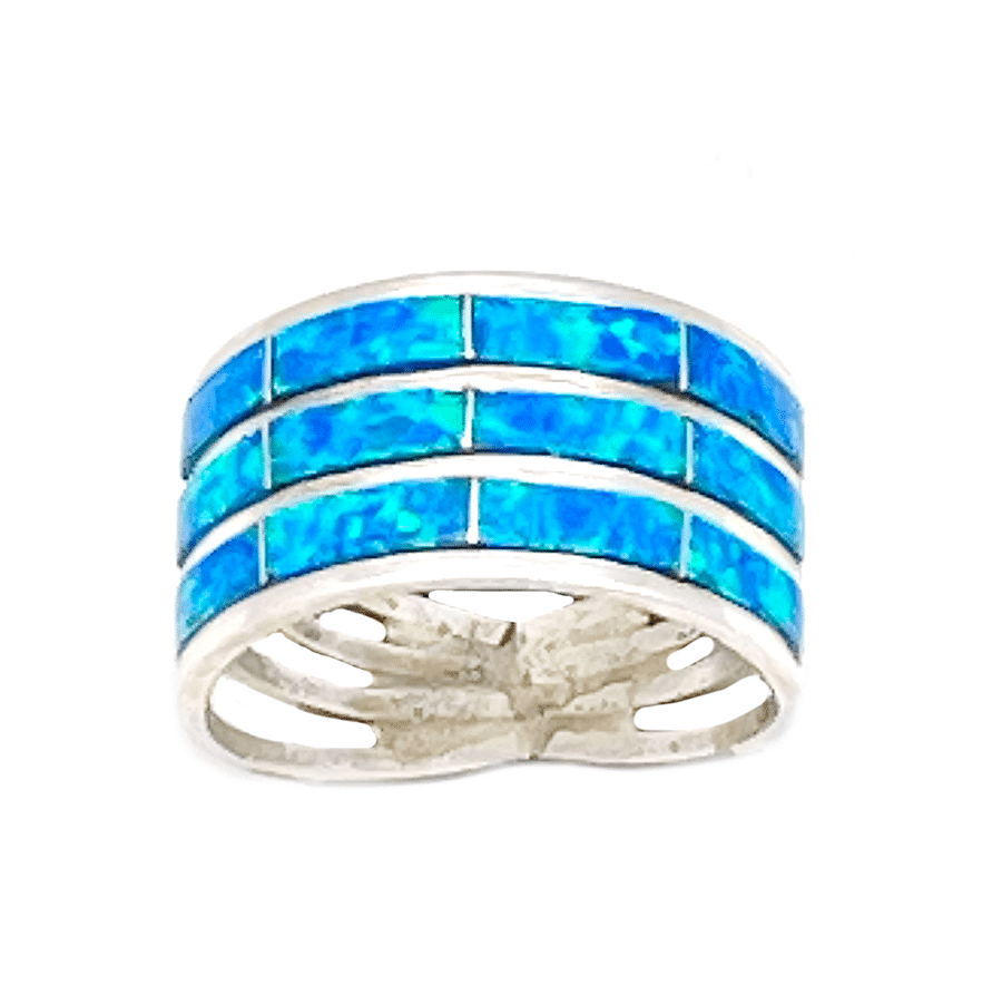 3 Row Opal Inlay Ring - Image 2