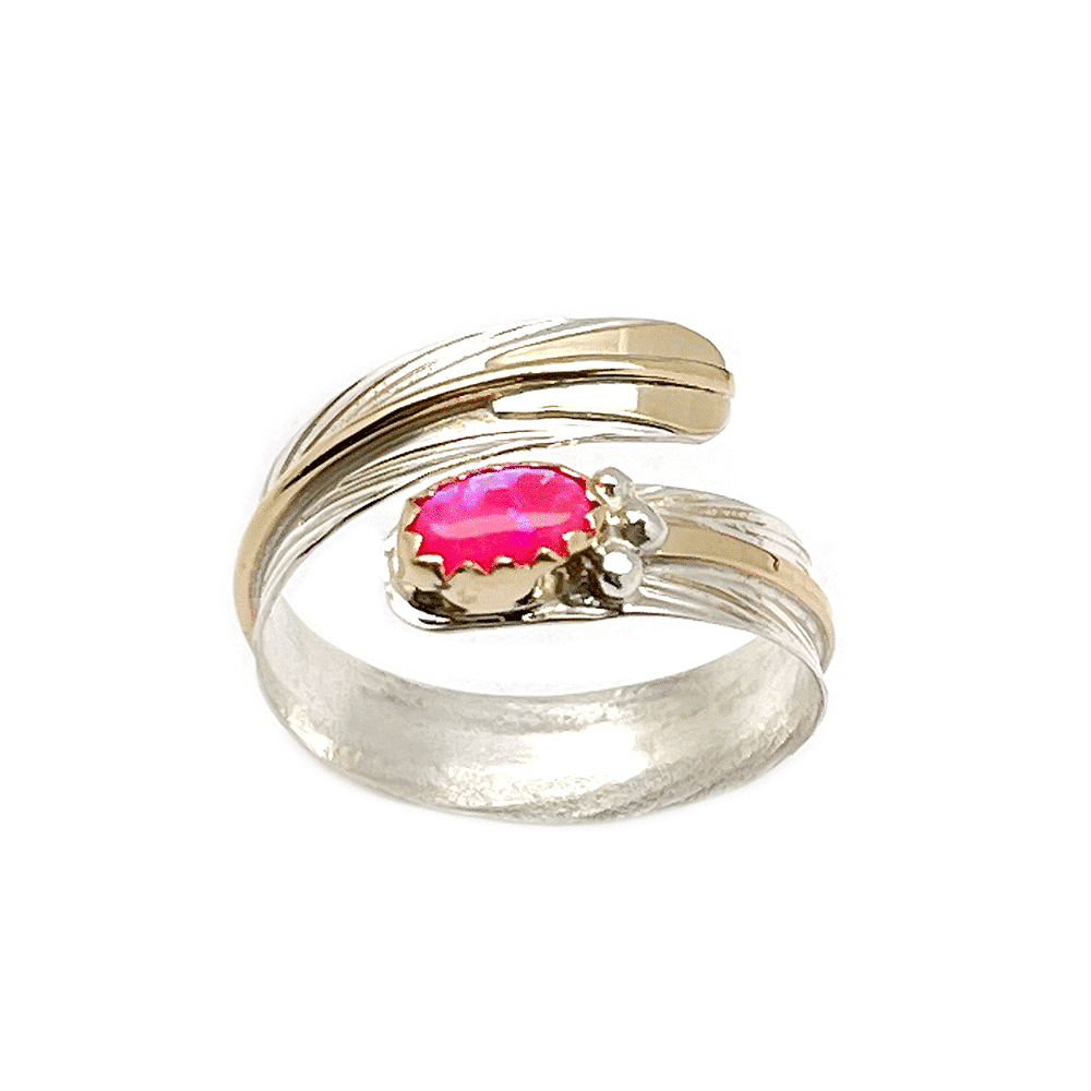 Adjustable Feather Turquoise Women's Ring - Image 3