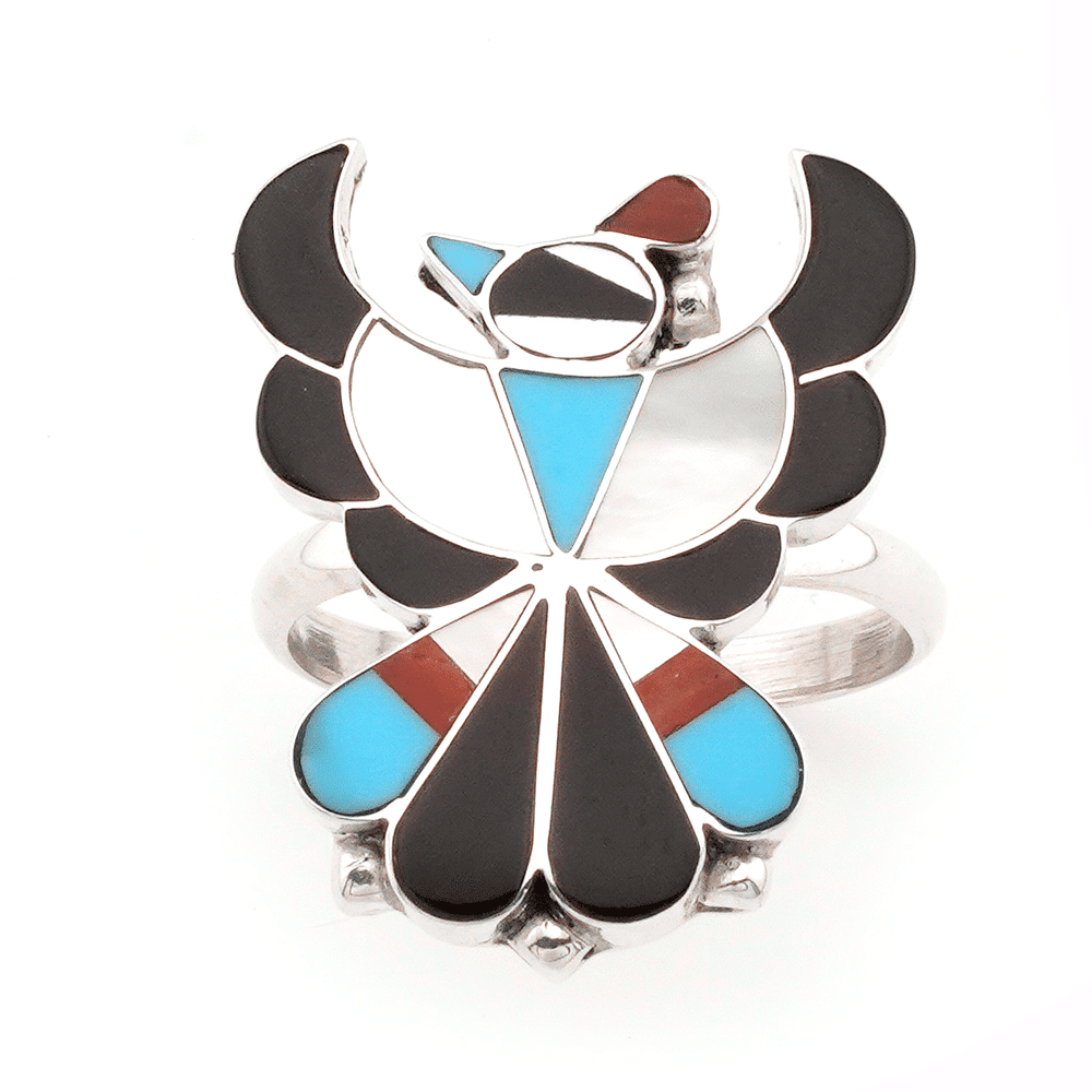 Inlay Thunderbird Ladies Ring