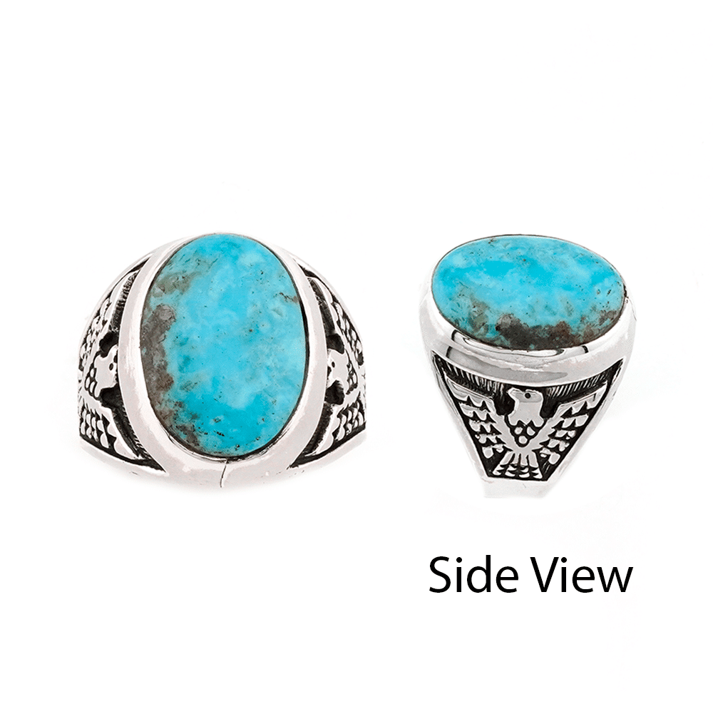 Turquoise Inlay Thunderbird Ring
