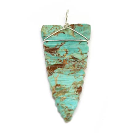 Turquoise Carved Arrowhead Pendant