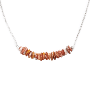 Spiny Oyster Nuggets On Sterling Chain Necklace