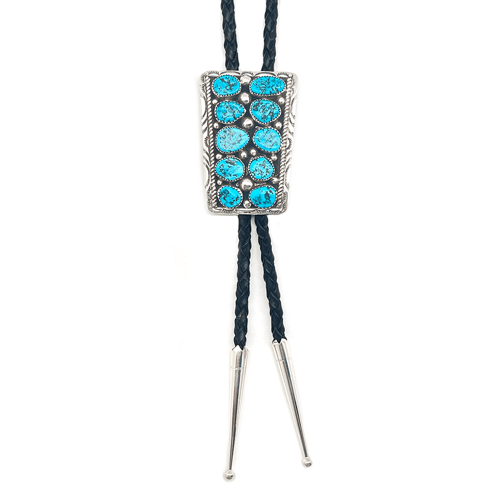 Turquoise Cluster Bolo Tie