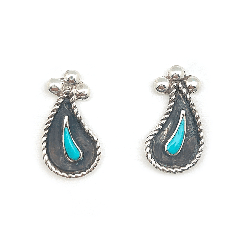 Zuni Turquoise Tear Earring