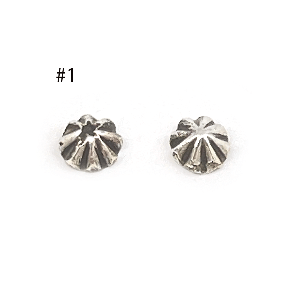 Silver Stamped Stud Post Earring