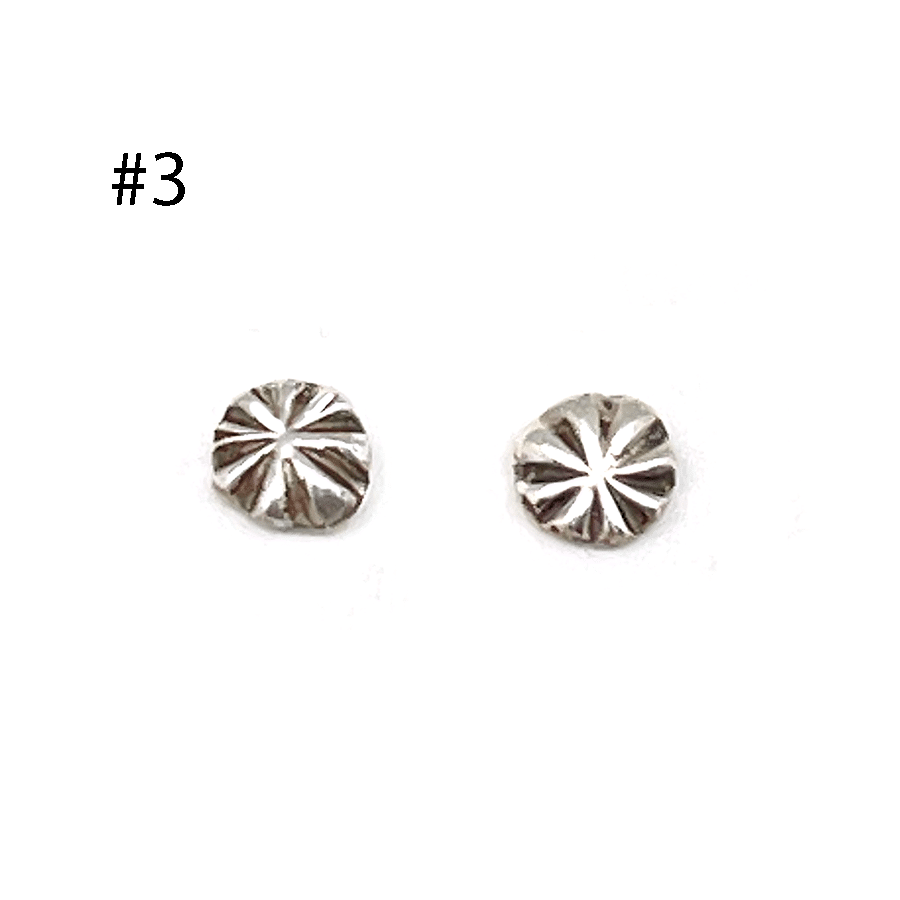 Silver Stamped Stud Post Earring - Image 2
