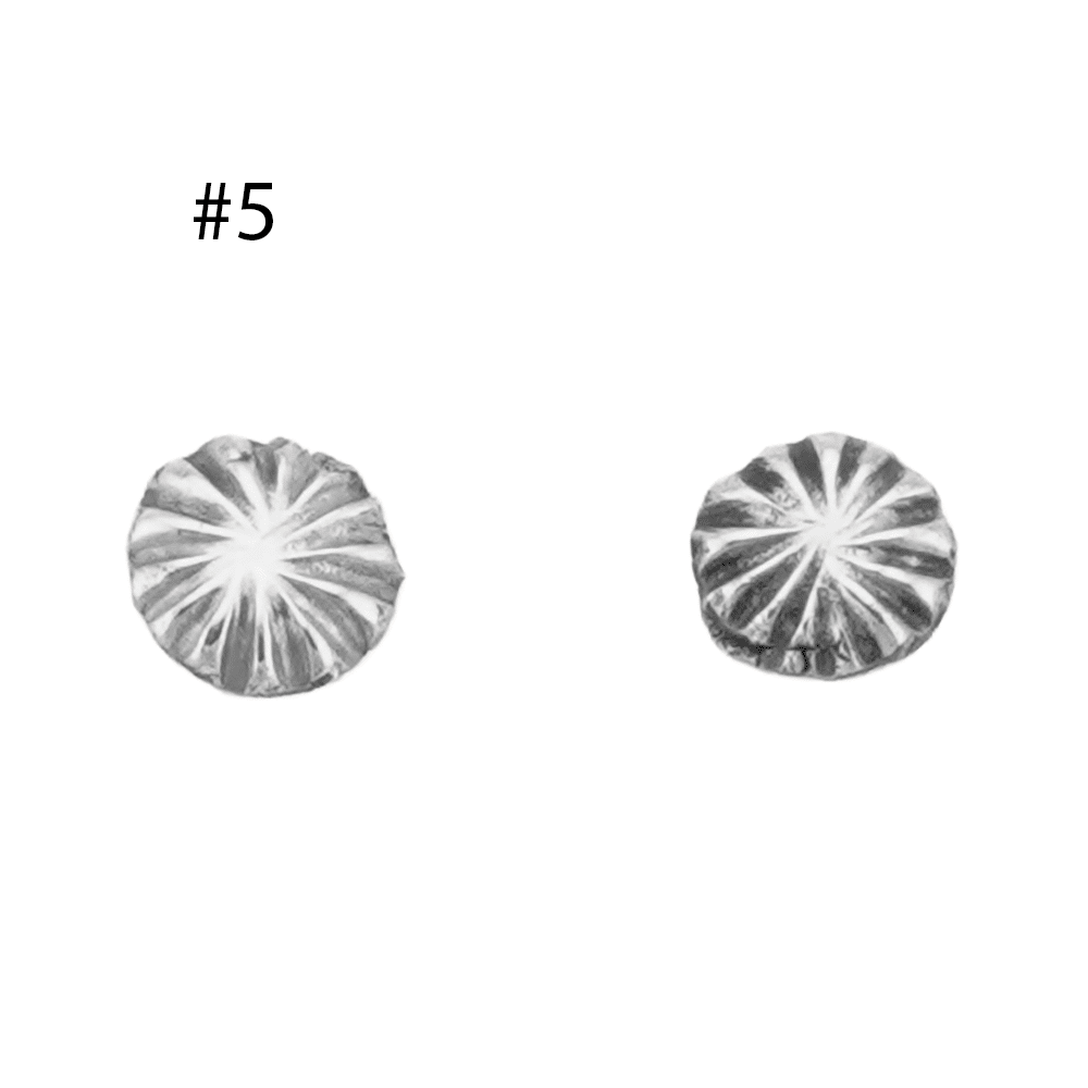 Silver Stamped Stud Post Earring - Image 4