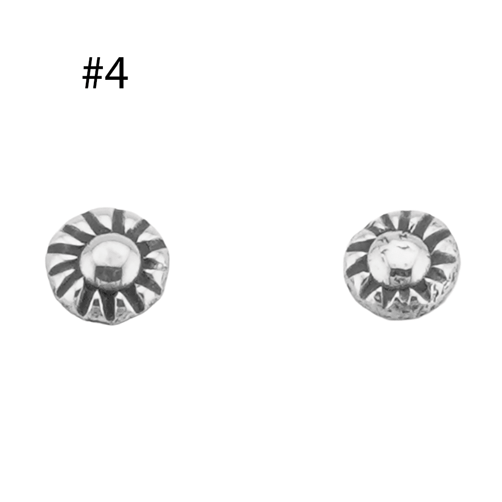 Silver Stamped Stud Post Earring - Image 3