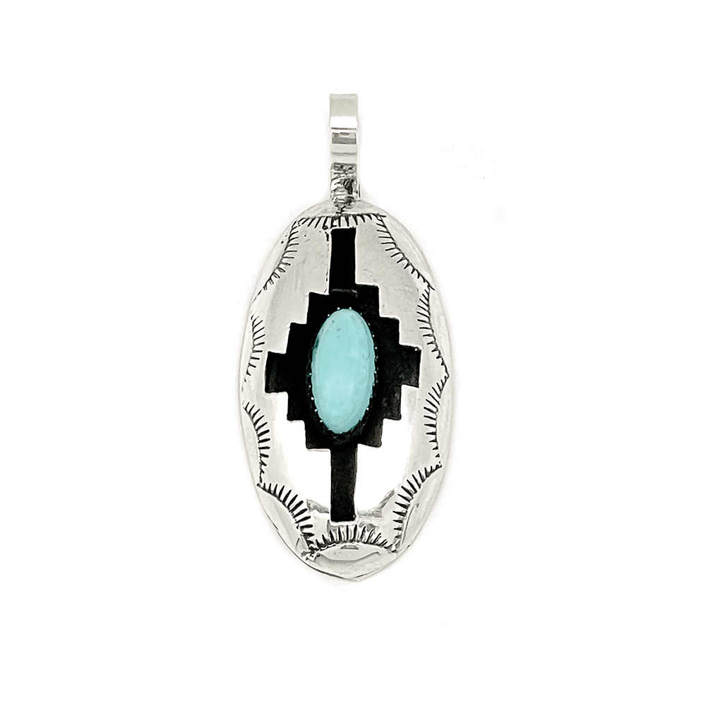 Large Shadowbox Turquoise Pendant