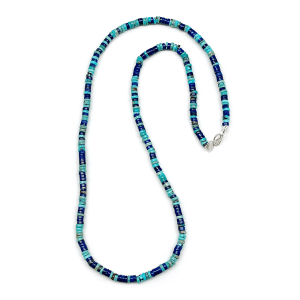 Heishi Cut Turquoise and Lapis Necklace