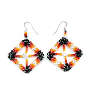 Square Shape Beaded Earrings