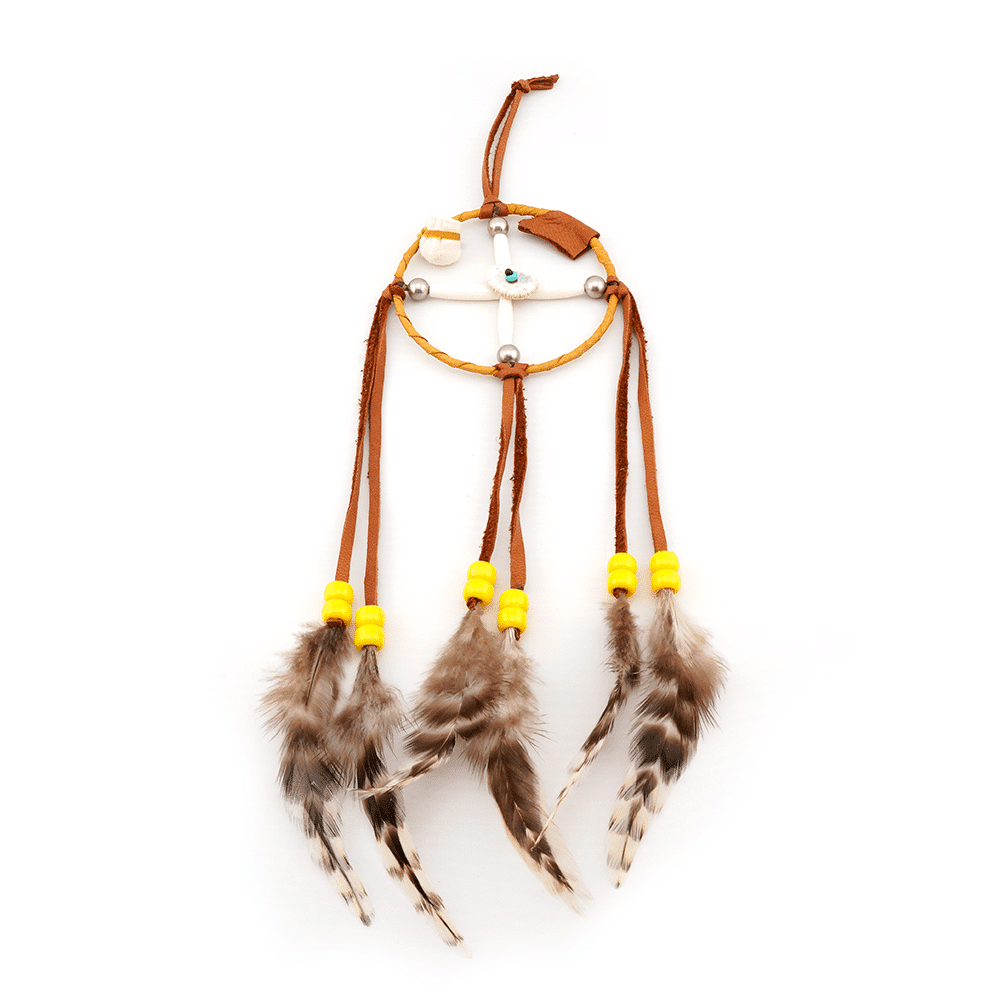 Leather 3" Wheel Bone Dreamcatcher - Image 2