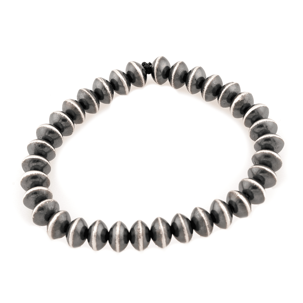 Silver Bead Navajo Pearl Stretch Bracelet