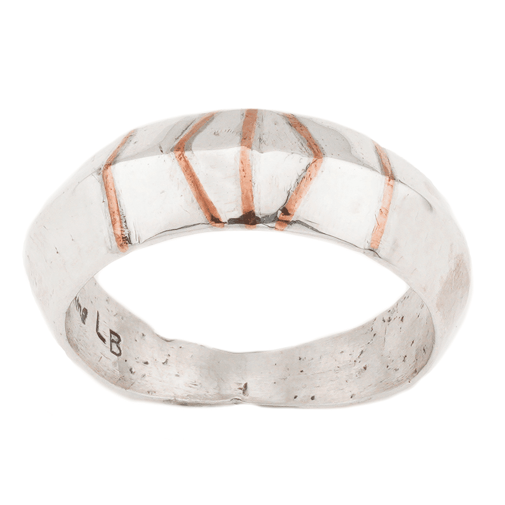 Silver And Copper Band Ring
