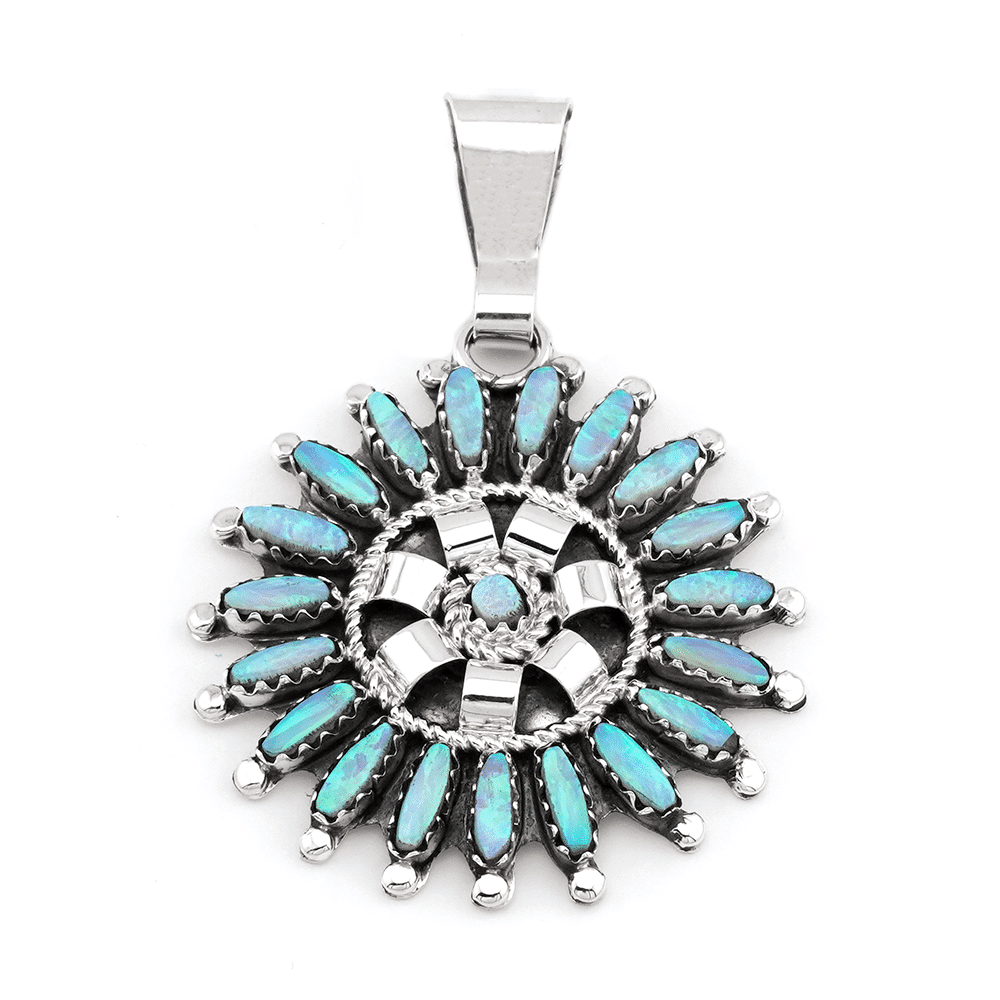 Opal Needle Point Cluster Pendant