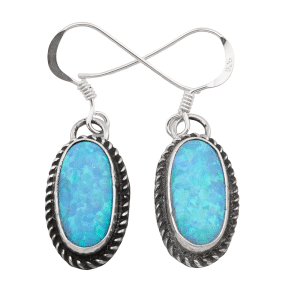 Blue Opal Dangle Earring