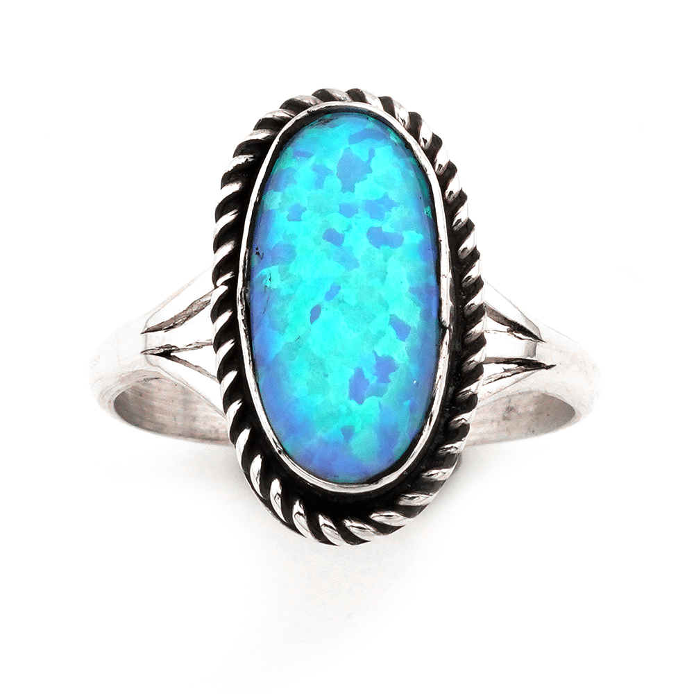 Ladie's Light Blue Opal Ring