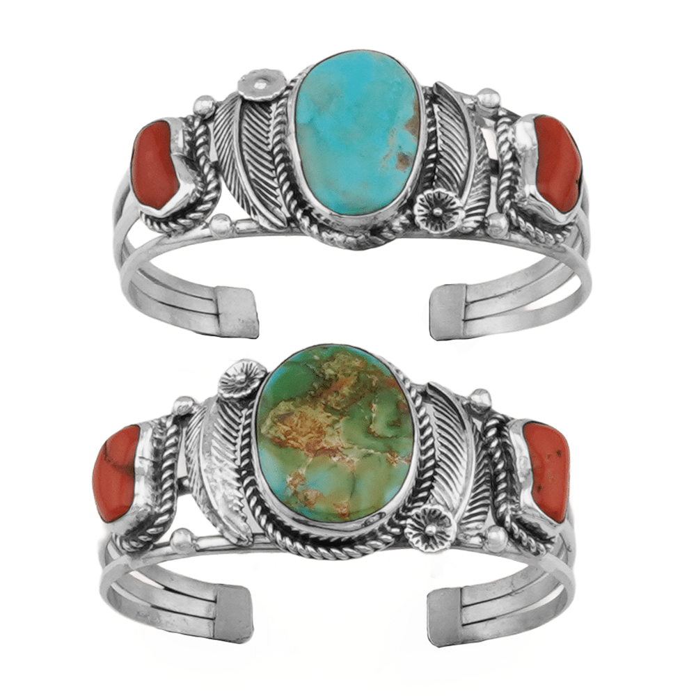 Turquoise And Coral Bracelet