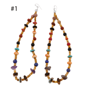 Hand Strung Multi Color Loop Earrings