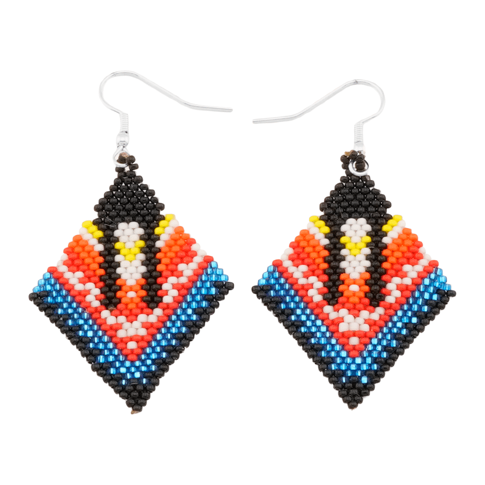 Seed Bead Earring of Women with Shawl