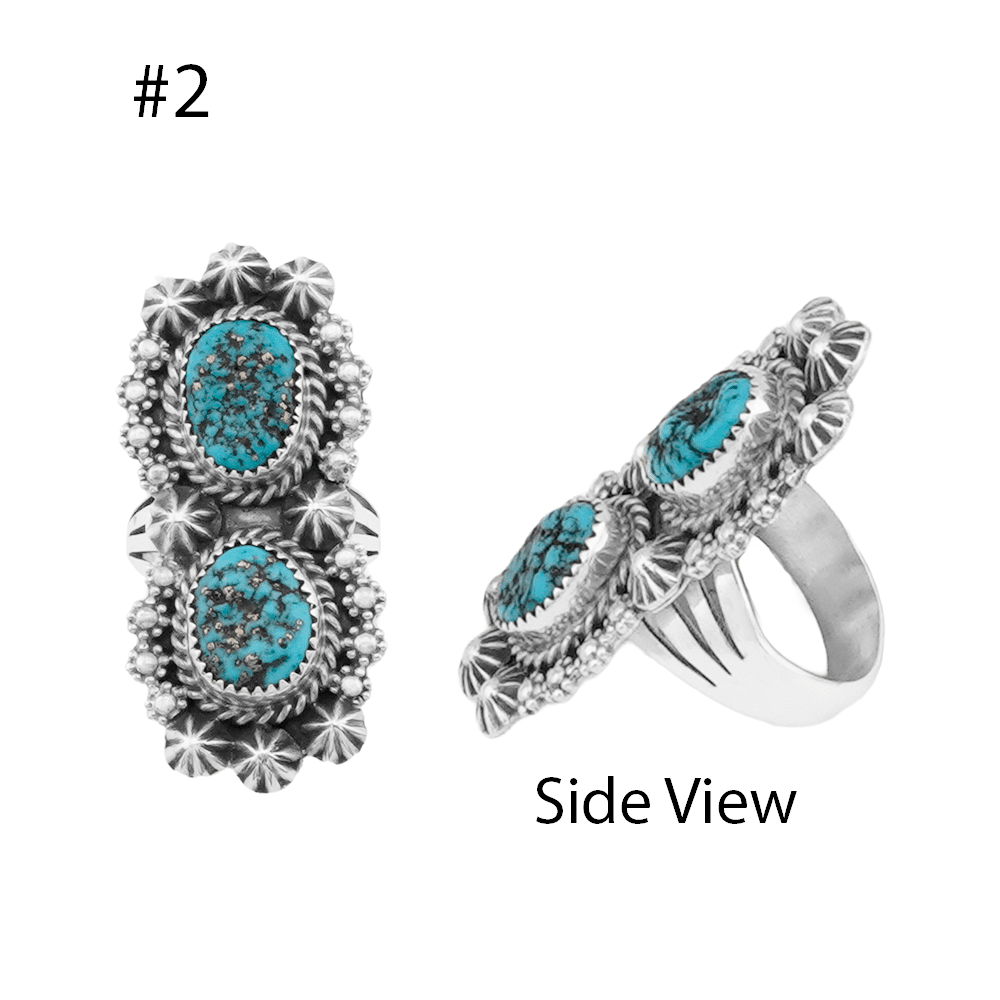 Two Turquoise Women's Ring - Image 2