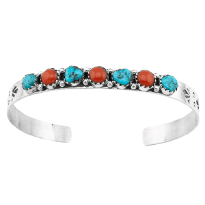 Turquoise and Coral Bracelet