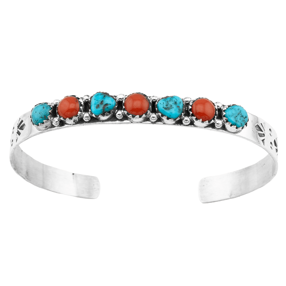 Turquoise and Coral Bracelet