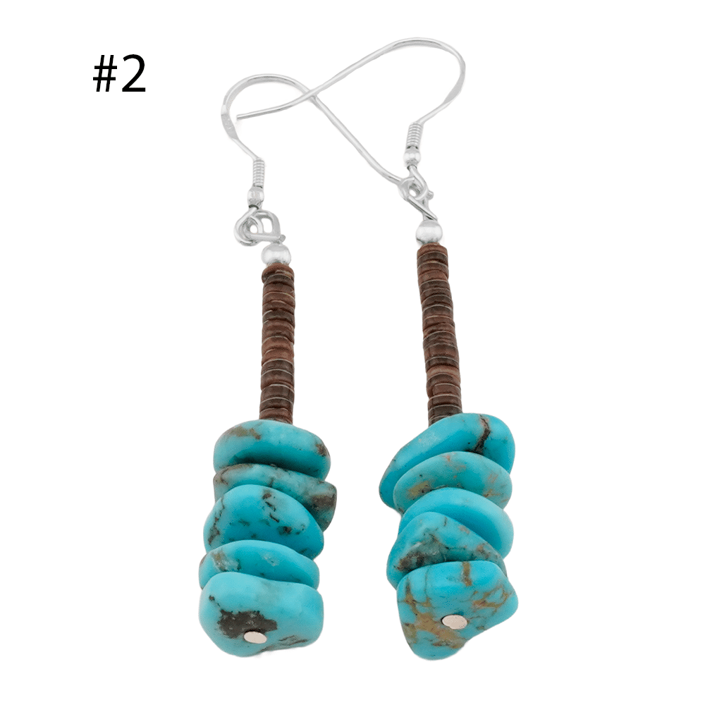 Heishi and Turquoise Earrings