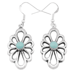 Sandcast Turquoise Earrings