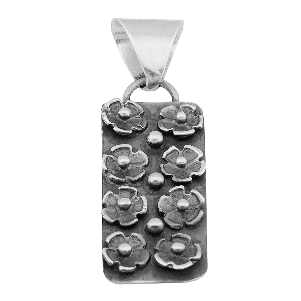 Silver Multi Flower Pendant