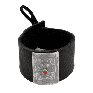 Sterling Small Leather Coral Bow Guard
